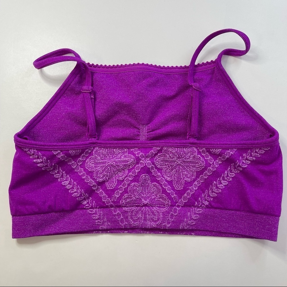 Seamless bralette low impact sports bra purple women's size XS/S - Picture 2 of 6